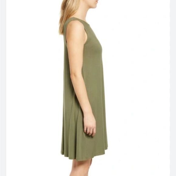 CASLON NORDSTROM TANK DRESS XS GREEN SWING SOFT SORREL READY TO GO EFFORTLESS - Picture 1 of 9
